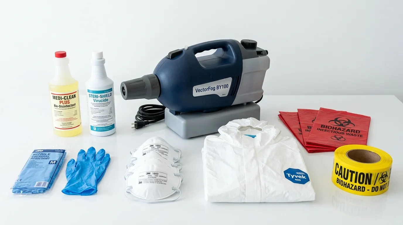 Professional biohazard remediation crew working in North Smithfield